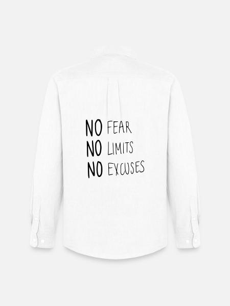 No Fear No Limit No Excuses - Men's Oxford Shirt by Stanley/Stella - white