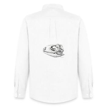 Teiú Lizard Skull - Ink - Männer Oxford Hemd von Stanley/Stella - Weiß - Hinten - AI Model Male 185 dark (185cm)