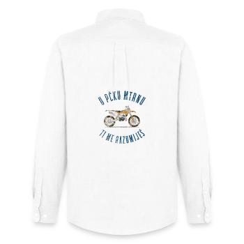 Balkan Cross Motorrad Vintage Enduro Shirt - Männer Oxford Hemd von Stanley/Stella - Weiß - Hinten - AI Model Male 185 dark (185cm)