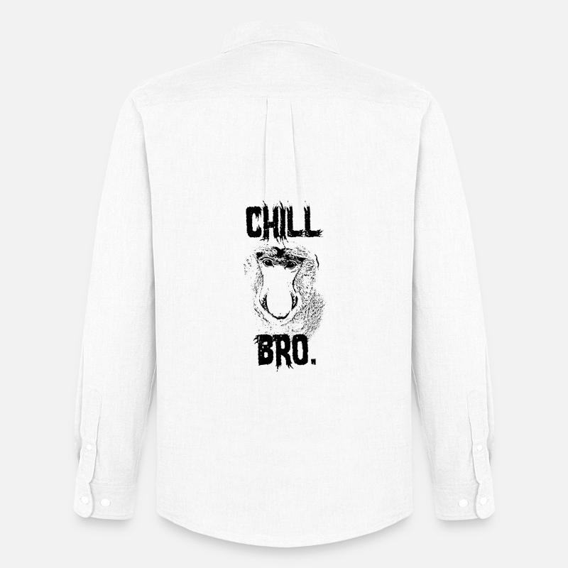 Chill Bro Nasenaffe Geschenk - Männer Oxford Hemd von Stanley/Stella - Weiß