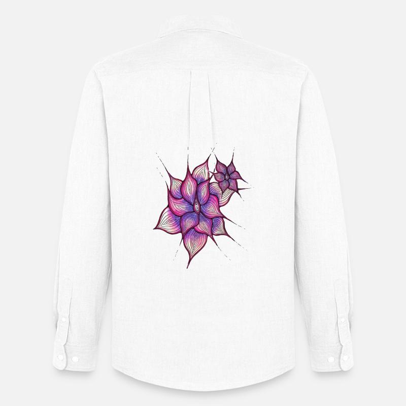 Vulva Blume - Männer Oxford Hemd von Stanley/Stella - Weiß