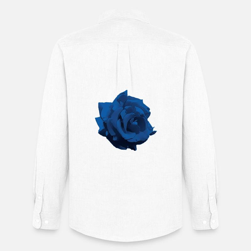 Blume - Rose blue - Männer Oxford Hemd von Stanley/Stella - Weiß