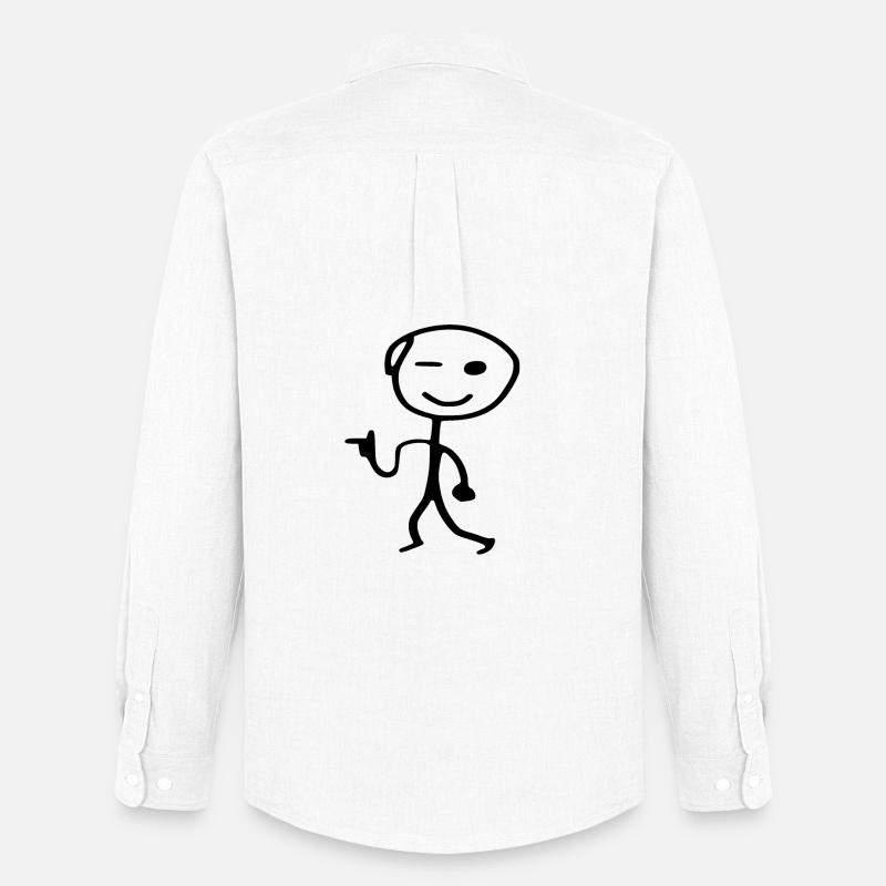 Strichmännchen cool man - Männer Oxford Hemd von Stanley/Stella - Weiß