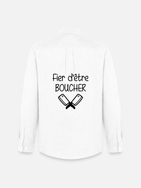 Fier d'être boucher - Chemise Oxford homme Stanley/Stella - blanc