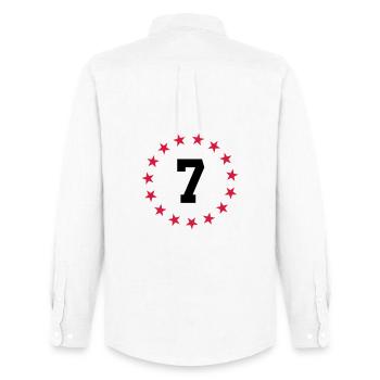 Number 7 - Men's Oxford Shirt by Stanley/Stella - white - Back - AI Model Male 185 dark (185cm)