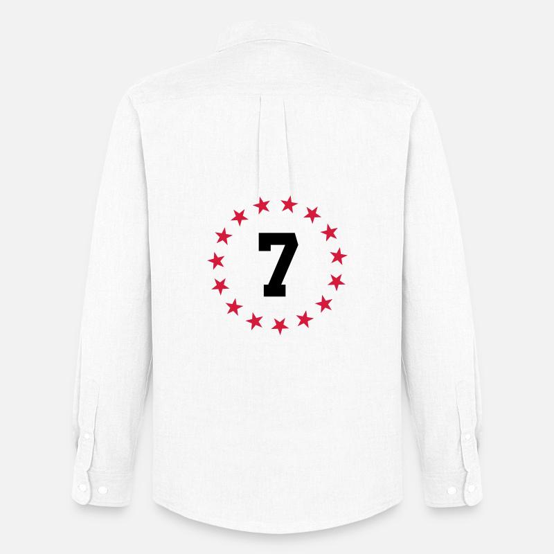 Nummer 7 - Männer Oxford Hemd von Stanley/Stella - Weiß