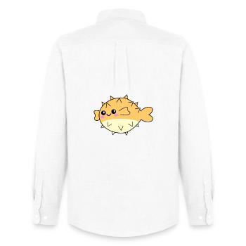 Kugelfisch niedliches Tier - Männer Oxford Hemd von Stanley/Stella - Weiß - Hinten - AI Model Male 185 dark (185cm)