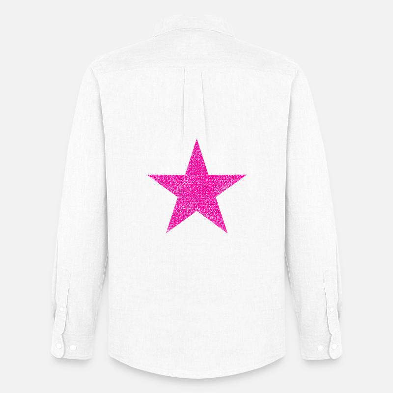 Pink Stern mit Textur - Männer Oxford Hemd von Stanley/Stella - Weiß