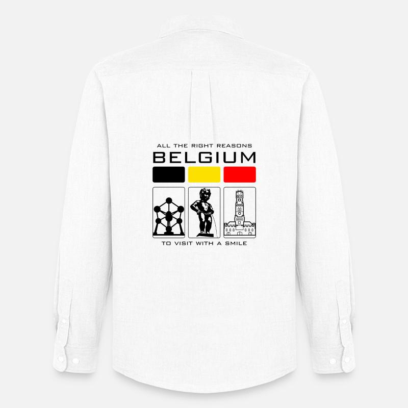 Bunte Blöcke und Bogen - Männer Oxford Hemd von Stanley/Stella - Weiß