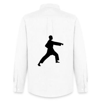 Punch karaté ou teakwondo punch - Chemise Oxford homme Stanley/Stella - blanc - Dos - AI Model Male 185 dark (185cm)