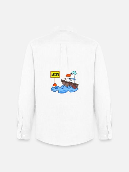Moin Seemann Möwe Seemöwe Boot - Männer Oxford Hemd von Stanley/Stella - Weiß