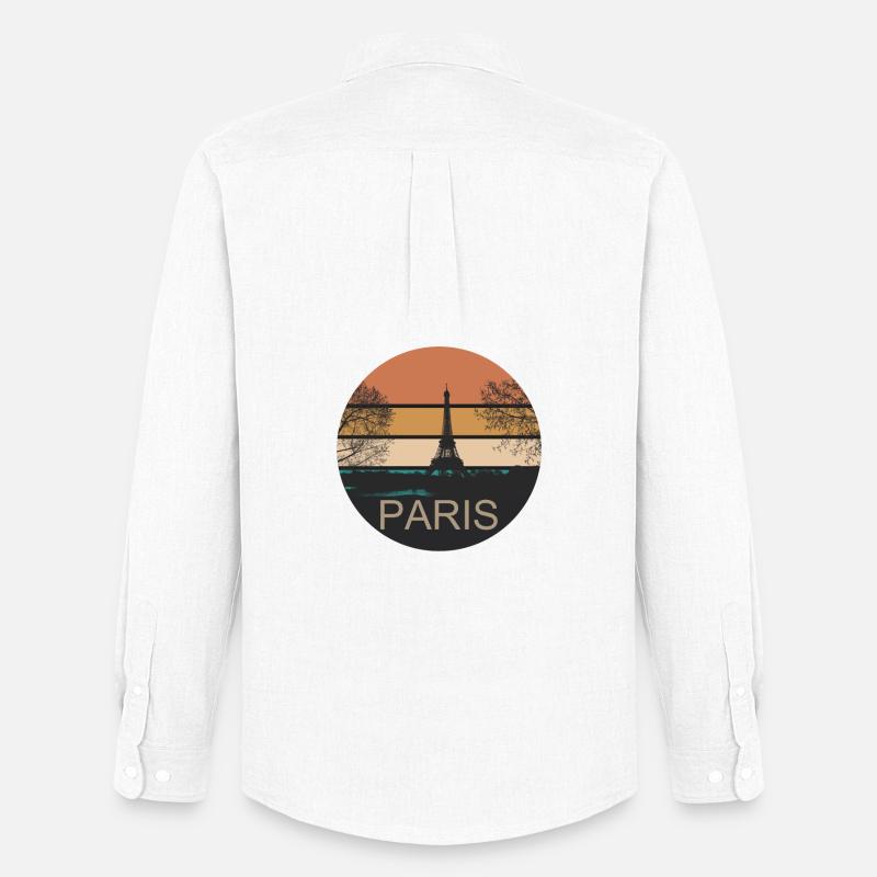 Paris Retro Design - Männer Oxford Hemd von Stanley/Stella - Weiß