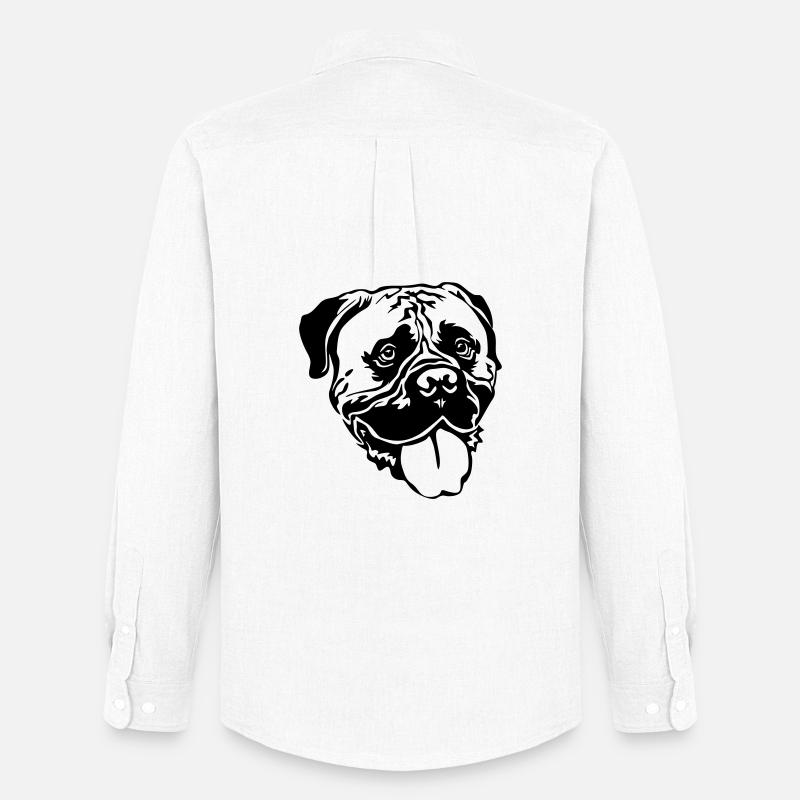 Bullmastiff Kopf - Männer Oxford Hemd von Stanley/Stella - Weiß