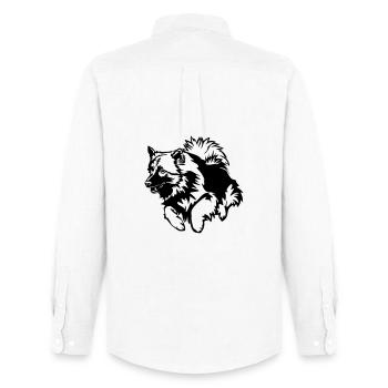 Wolfsspitz - Männer Oxford Hemd von Stanley/Stella - Weiß - Hinten - AI Model Male 185 dark (185cm)