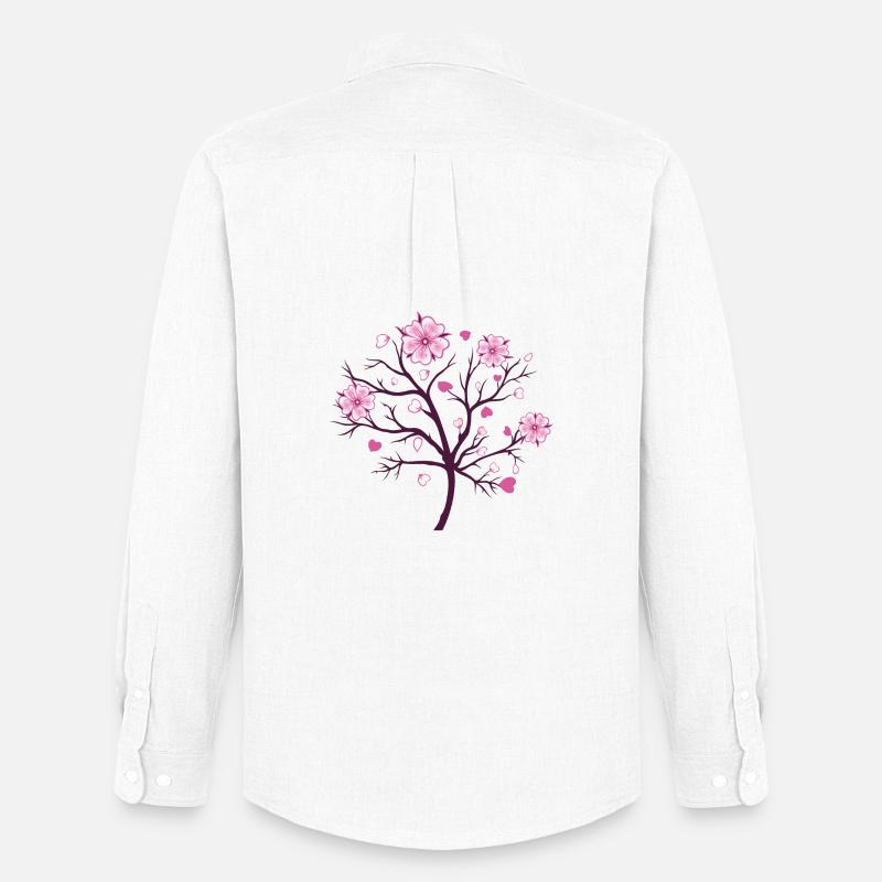 Kirschblüten Blüten Sakura Frühling - Männer Oxford Hemd von Stanley/Stella - Weiß