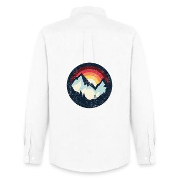 Sunset Ridge Mountain Ride - Men's Oxford Shirt by Stanley/Stella - white - Back - AI Model Male 185 dark (185cm)