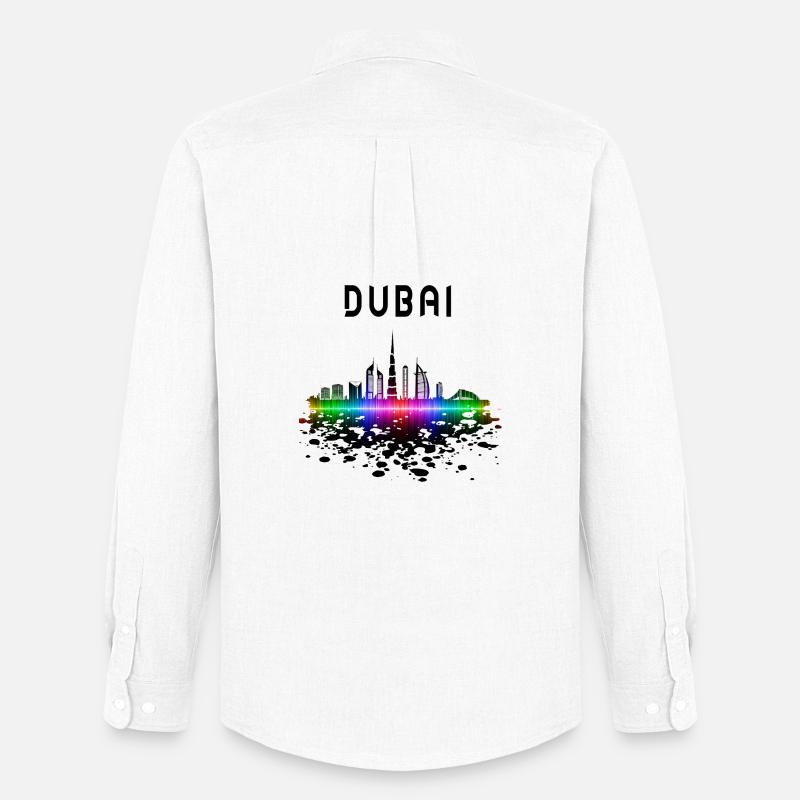 Dubai Skyline Splash Design / Geschenk - Männer Oxford Hemd von Stanley/Stella - Weiß