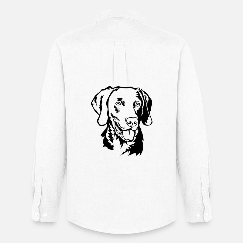 Weimaraner Kopf - Männer Oxford Hemd von Stanley/Stella - Weiß