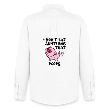 Pig Vegan Statement - Men's Oxford Shirt by Stanley/Stella - white - Back - AI Model Male 185 dark (185cm)