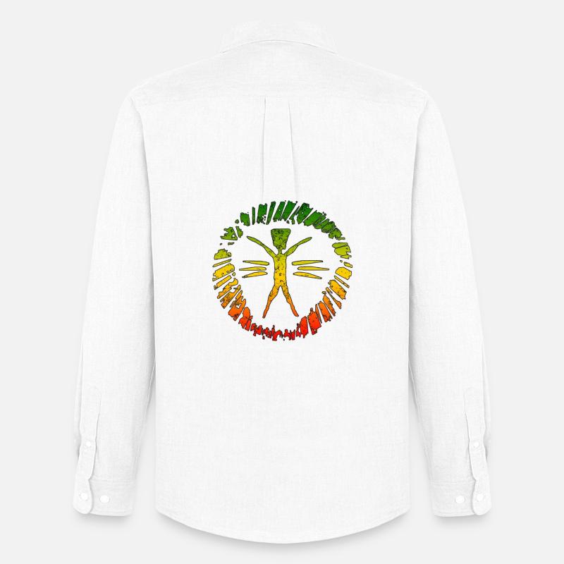 Hippie Reggaezeichen mit Farbverlauf - Männer Oxford Hemd von Stanley/Stella - Weiß