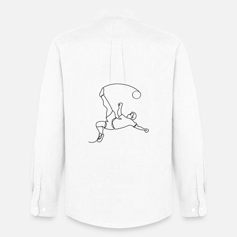 Fußball One Line Art - Männer Oxford Hemd von Stanley/Stella - Weiß