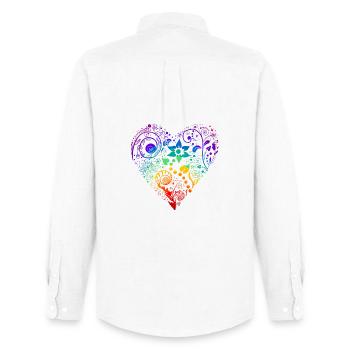 Cœur arc-en-ciel - Chemise Oxford homme Stanley/Stella - blanc - Dos - AI Model Male 185 dark (185cm)