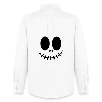 Halloween Gesicht - Männer Oxford Hemd von Stanley/Stella - Weiß - Hinten - AI Model Male 185 dark (185cm)