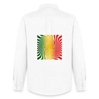 Psychodelisches Spiraldesign mit Regenbogenfarben - Männer Oxford Hemd von Stanley/Stella - Weiß - Hinten - AI Model Male 185 dark (185cm)