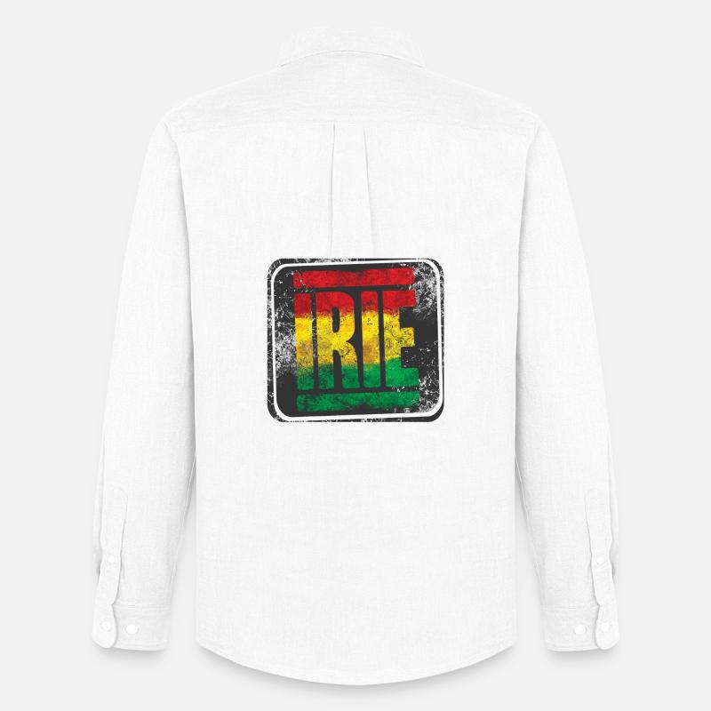 Authentisches Rasta-Design mit Farbverlauf - Männer Oxford Hemd von Stanley/Stella - Weiß