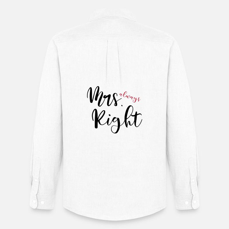 Mrs. always Right - Männer Oxford Hemd von Stanley/Stella - Weiß