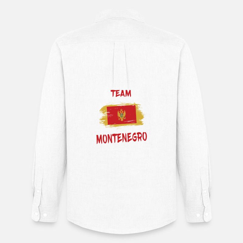 Team Montenegro Flaggen Design / Geschenkidee - Männer Oxford Hemd von Stanley/Stella - Weiß