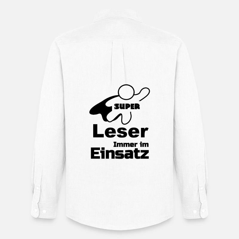 Super Leser Geschenk - Männer Oxford Hemd von Stanley/Stella - Weiß