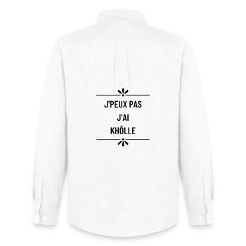 Je peux pas j ai khôlle - Chemise Oxford homme Stanley/Stella - blanc - Dos - AI Model Male 185 dark (185cm)