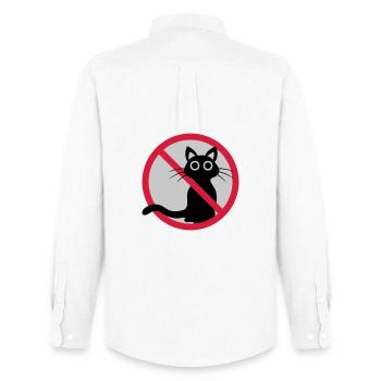 Signe interdit de chat - Chemise Oxford homme Stanley/Stella - blanc - Dos - AI Model Male 185 dark (185cm)