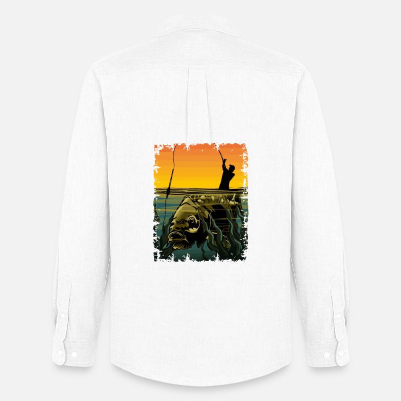 Karpfenfischen-Design Schwimmerfischen Angler Geschenk - Männer Oxford Hemd von Stanley/Stella - Weiß