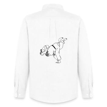 Lancer de judo femmes - Chemise Oxford homme Stanley/Stella - blanc - Dos - AI Model Male 185 dark (185cm)