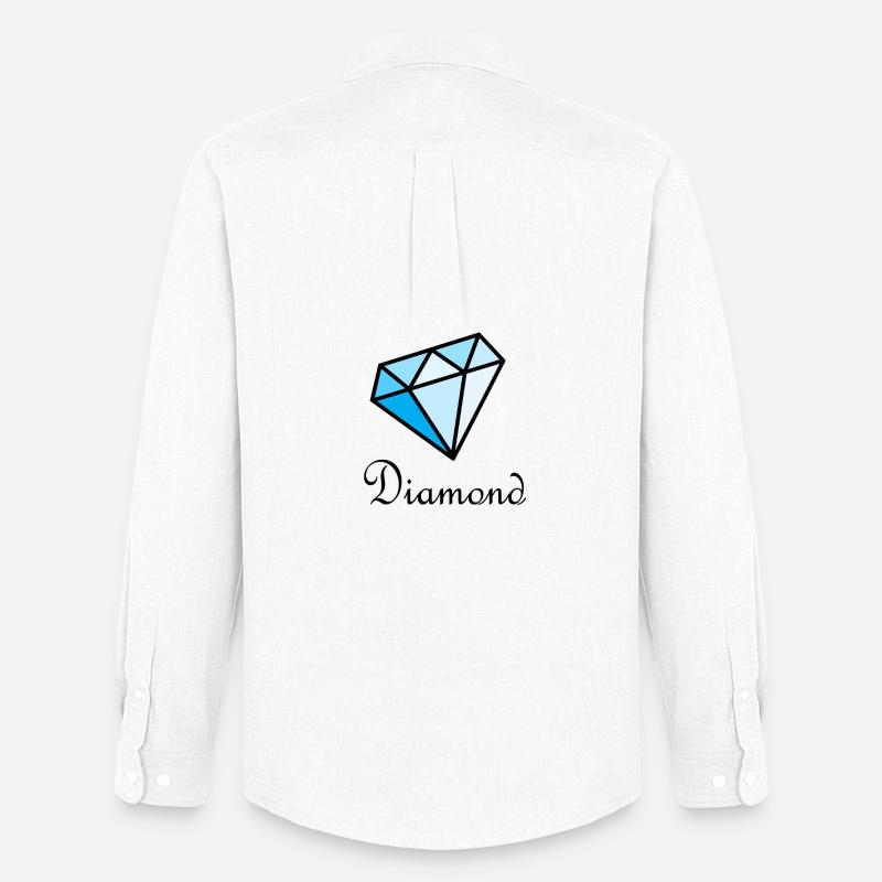 Blauer Geometrischer Diamant - Männer Oxford Hemd von Stanley/Stella - Weiß