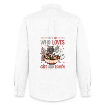 Ramen and cats Ramen noodle soup - Men's Oxford Shirt by Stanley/Stella - white - Back - AI Model Male 185 dark (185cm)