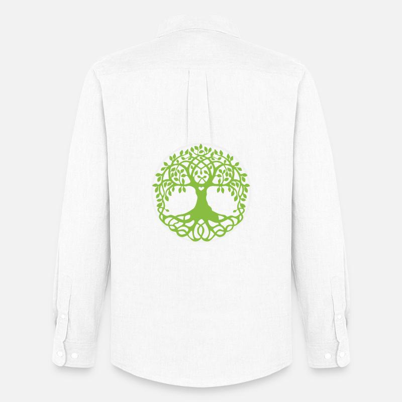 Mandala Baum des Lebens - Männer Oxford Hemd von Stanley/Stella - Weiß