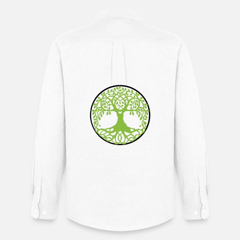 Mandala Baum des Lebens - Männer Oxford Hemd von Stanley/Stella - Weiß