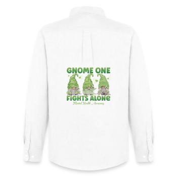 Gnome One Fights Alone Mental Health - Men's Oxford Shirt by Stanley/Stella - white - Back - AI Model Male 185 dark (185cm)