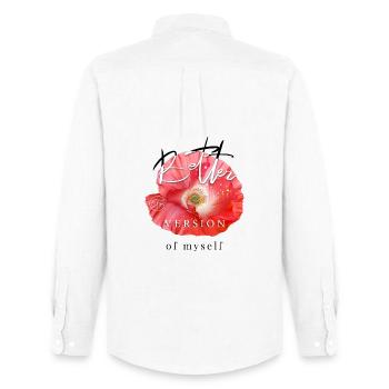 Meilleure version de moi-même Dicton inspirant - Chemise Oxford homme Stanley/Stella - blanc - Dos - AI Model Male 185 dark (185cm)