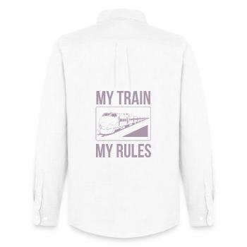 Train driver sayings my train my rules - Men's Oxford Shirt by Stanley/Stella - white - Back - AI Model Male 185 dark (185cm)