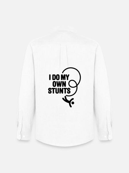 I do my own stunts, bungee jumping, bungee jumper - Men's Oxford Shirt by Stanley/Stella - white
