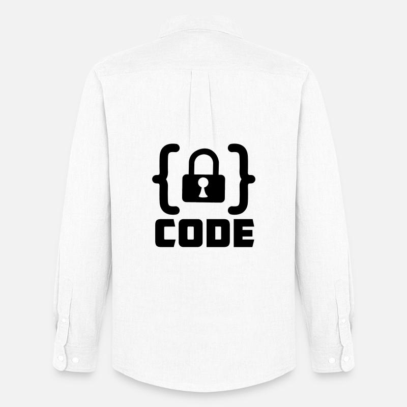 Code mit Sperrprogrammierer - Männer Oxford Hemd von Stanley/Stella - Weiß