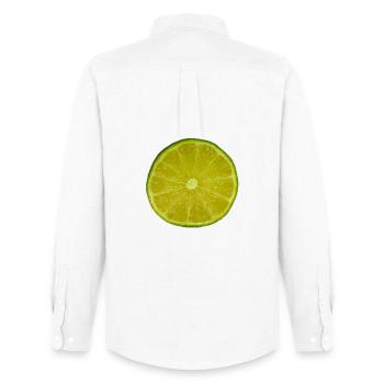 Tranche de citron vert - Chemise Oxford homme Stanley/Stella - blanc - Dos - AI Model Male 185 dark (185cm)