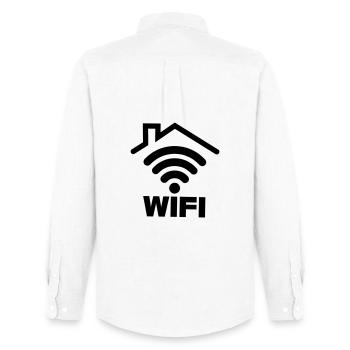 WIFI connection in the house - Men's Oxford Shirt by Stanley/Stella - white - Back - AI Model Male 185 dark (185cm)