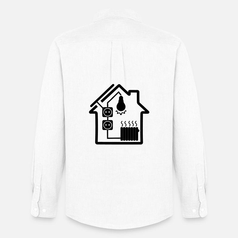 Haus mit Solarenergie - Männer Oxford Hemd von Stanley/Stella - Weiß