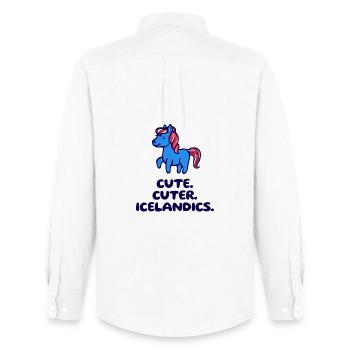 Poney Islandais Chevaux Islandais Déclaration Poneys Islandais - Chemise Oxford homme Stanley/Stella - blanc - Dos - AI Model Male 185 dark (185cm)