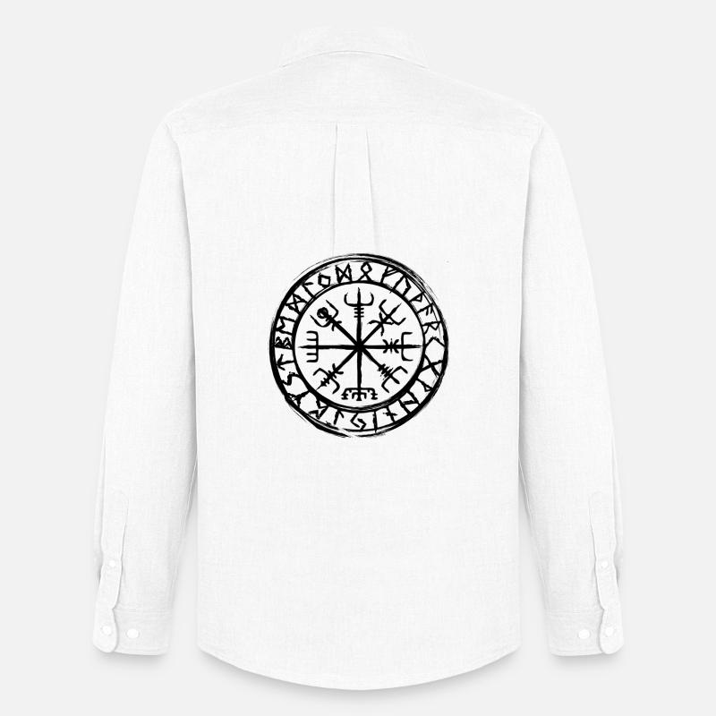 Vegvisir Kompass - Männer Oxford Hemd von Stanley/Stella - Weiß